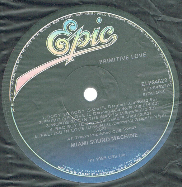 Miami Sound Machine : Primitive Love (LP, Album)