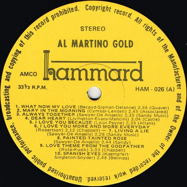 Al Martino : Gold (LP, Comp)