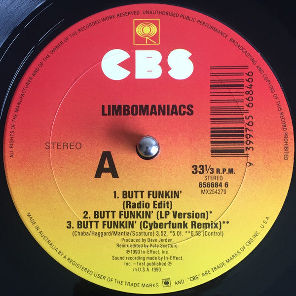 Limbomaniacs : Butt Funkin' (12")
