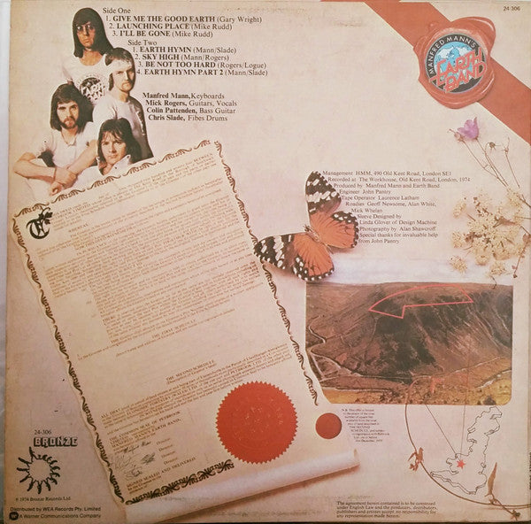 Manfred Mann's Earth Band : The Good Earth (LP, Album)