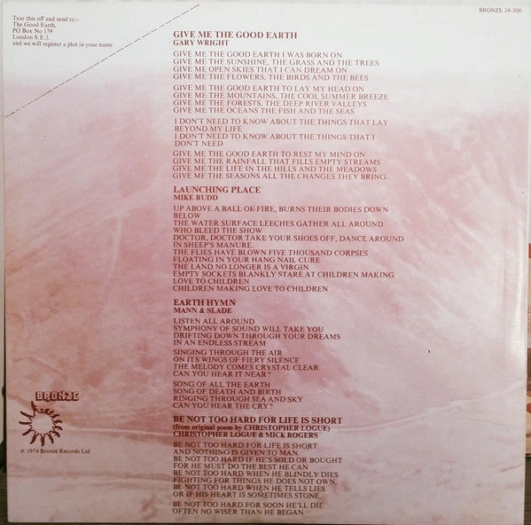 Manfred Mann's Earth Band : The Good Earth (LP, Album)