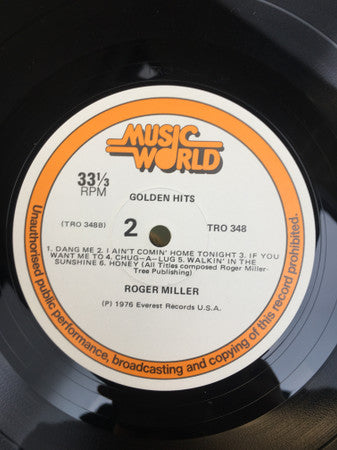 Roger Miller : Golden Hits (LP, Comp)