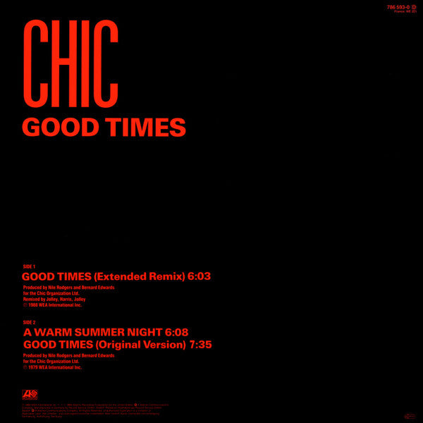 Chic : Good Times (New Remix '88) (12")