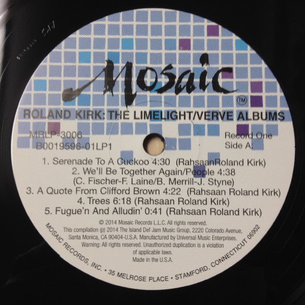 Roland Kirk : The Limelight / Verve Albums (LP, Album, RE, RM + LP, Album, RE, RM + LP, Album,)