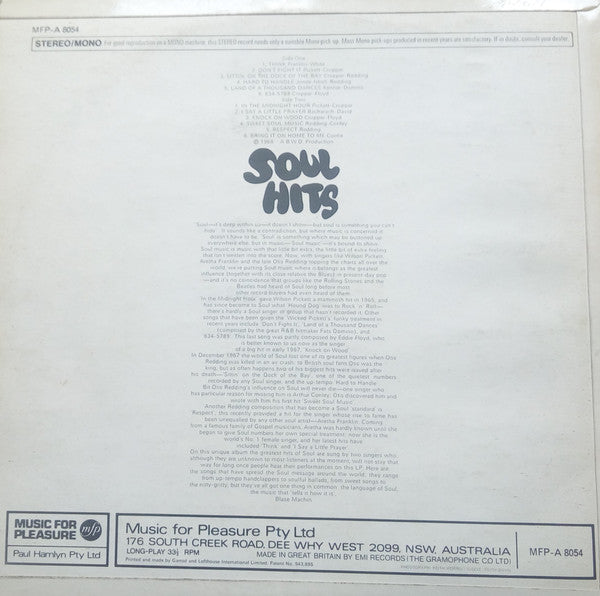 BWD Orchestra : Soul Hits (LP, Album, Mono)