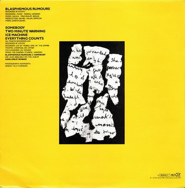 Depeche Mode : Blasphemous Rumours (12", Single, MPO)