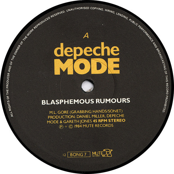 Depeche Mode : Blasphemous Rumours (12", Single, MPO)
