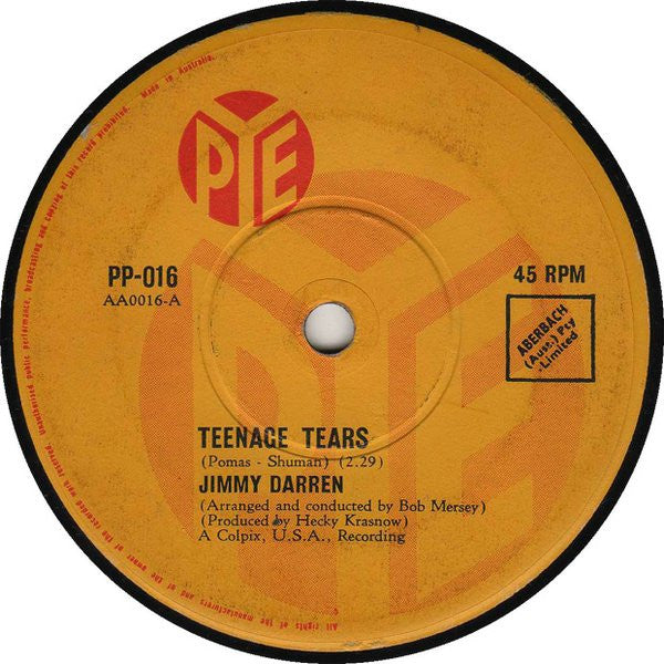 James Darren : Teenage Tears (7&quot;, Single)