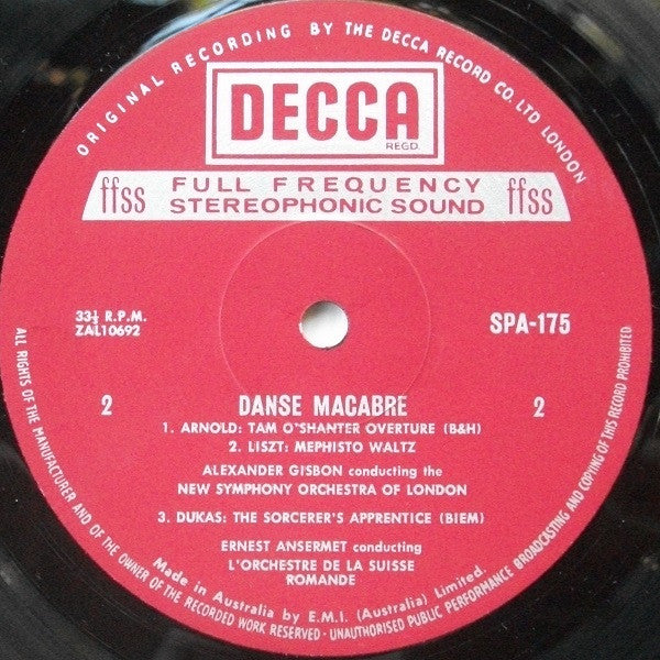 The New Symphony Orchestra Of London & Alexander Gibson / L'Orchestre De La Suisse Romande & Ernest Ansermet : Danse Macabre (LP, Comp, RE)