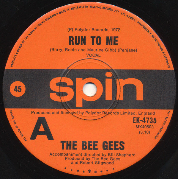 Bee Gees : Run To Me (7&quot;, Single)