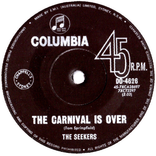 The Seekers : The Carnival Is Over (7&quot;, Single)