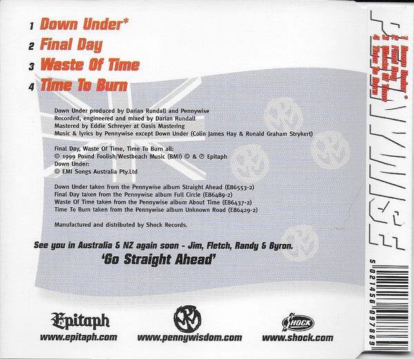 Pennywise : Down Under (CD, Single)