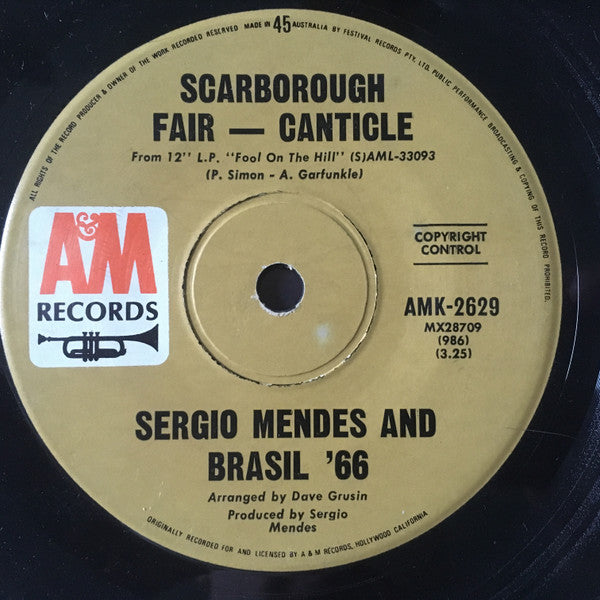 Sérgio Mendes &amp; Brasil &#39;66 : Scarborough Fair / Canto Triste (7&quot;, Single)