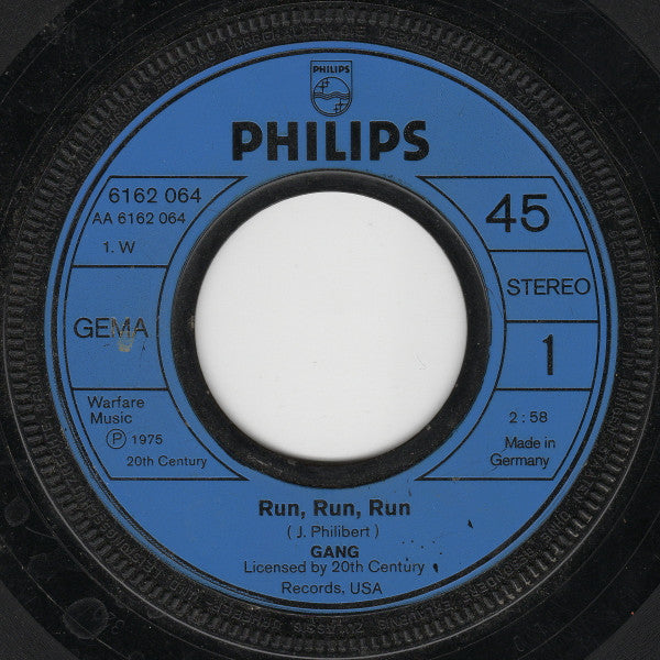 Gang (3) : Run, Run, Run (7", Single)