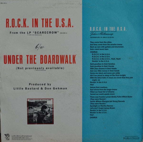 John Cougar Mellencamp : R.O.C.K. In The U.S.A. (12", Ltd)