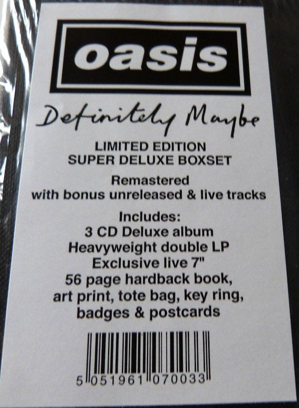 Oasis (2) : Definitely Maybe (Box, Comp, Dlx, Ltd + CD, Album, RE, RM + CD, Comp)