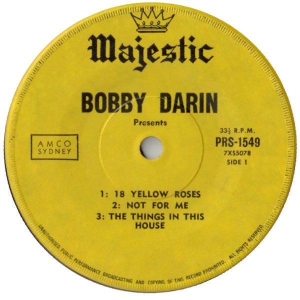 Bobby Darin : Bobby Darin Presents (7", EP)