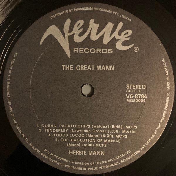 Herbie Mann : The Great Mann (LP, Comp)