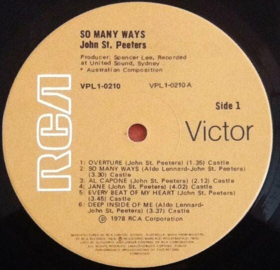 John St. Peeters : So Many Ways (LP)