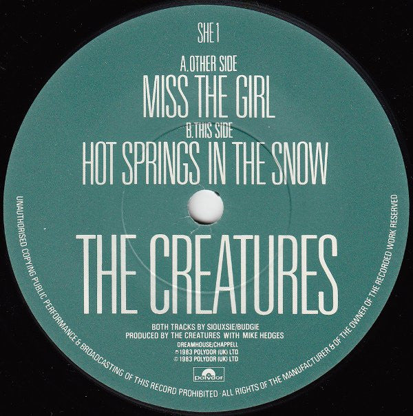 The Creatures : Miss The Girl (7", Single, Dam)