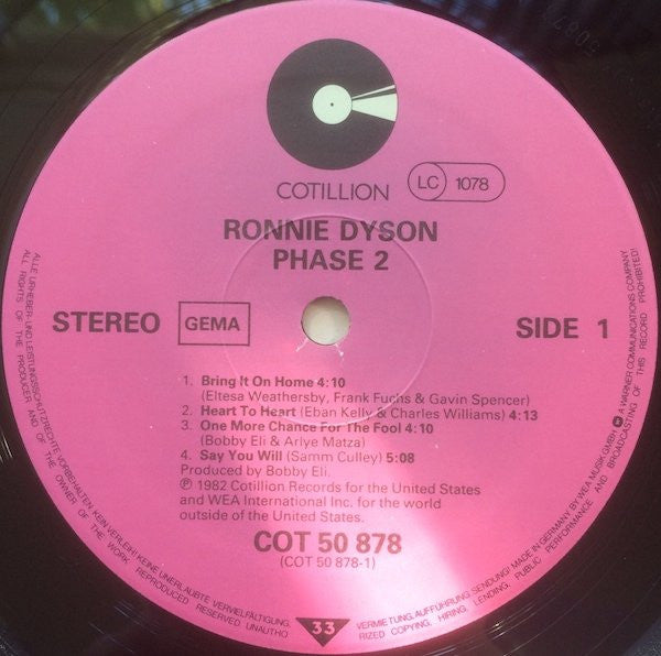 Ronnie Dyson : Phase 2 (LP, Album)