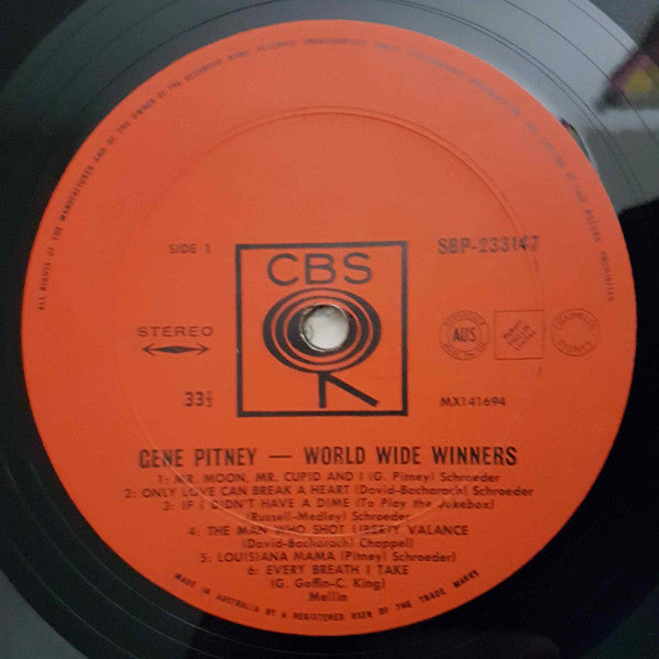 Gene Pitney : Sings World-Wide Winners (LP, Album)