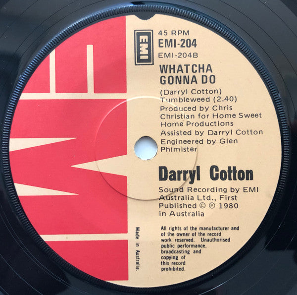 Darryl Cotton : Same Old Girl (7", Single)