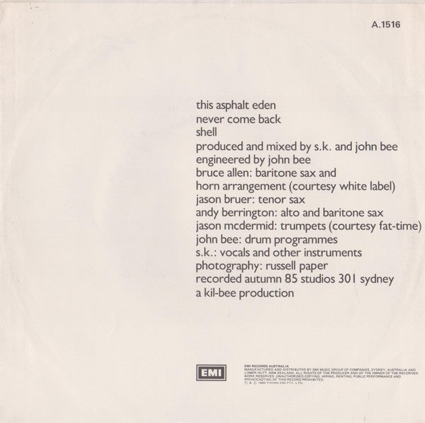 Steve Kilbey : This Asphalt Eden (7", Promo)