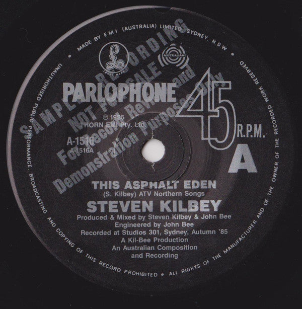 Steve Kilbey : This Asphalt Eden (7", Promo)