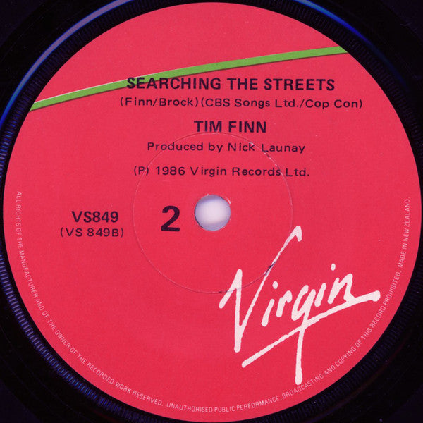 Tim Finn : No Thunder, No Fire, No Rain (7", Single)