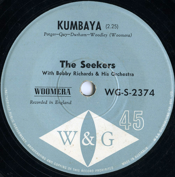 The Seekers With Bobby Richards And His Orchestra : Morning Town Ride (7", Single)