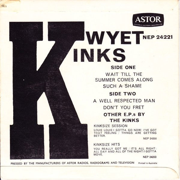 The Kinks : Kwyet Kinks (7", EP)