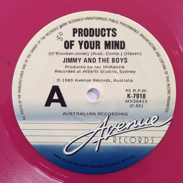 Jimmy And The Boys : Products Of Your Mind (7&quot;, Pur)