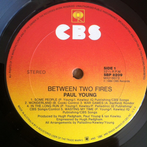 Paul Young : Between Two Fires (LP, Album)