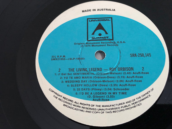 Roy Orbison : The Living Legend (LP, Comp)