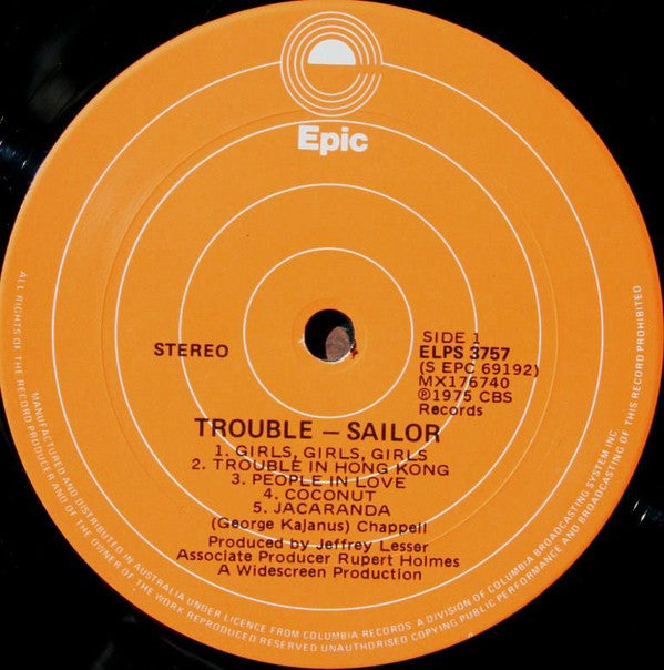 Sailor : Trouble (LP, Album)