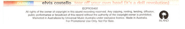 Elvis Costello : Tear Off Your Own Head (It's A Doll Revolution) (CD, Promo)
