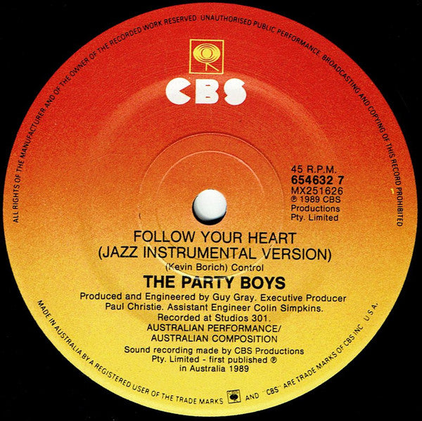 The Party Boys (3) : Follow Your Heart (7", Single)