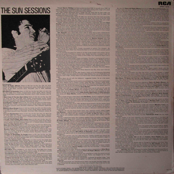 Elvis Presley : The Sun Sessions (LP, Comp, Mono)