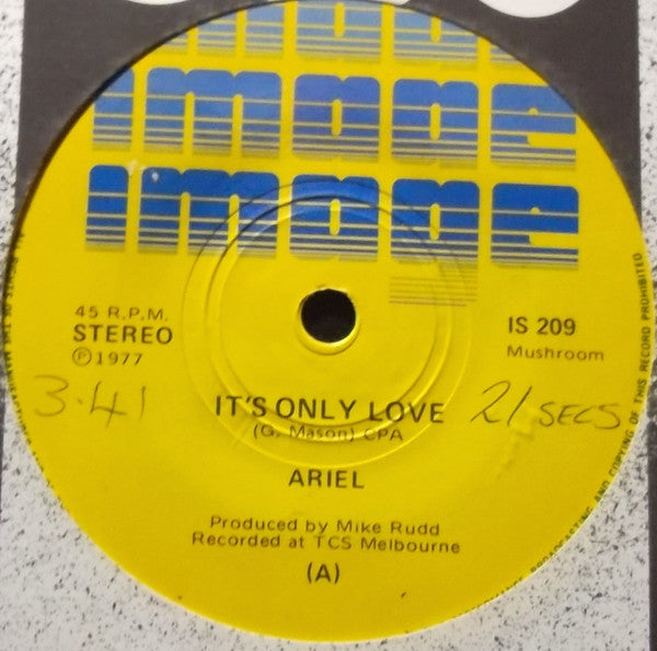 Ariel (13) : It's Only Love (7", Single)