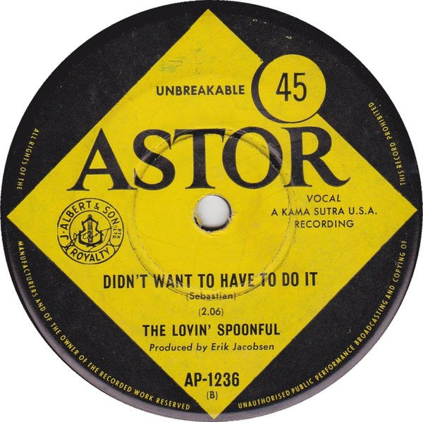 The Lovin' Spoonful : Did You Ever Have To Make Up Your Mind? (7", Single)