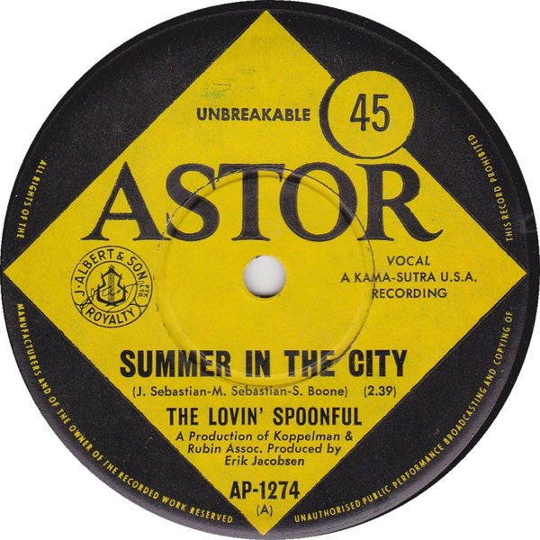 The Lovin&#39; Spoonful : Summer In The City (7&quot;, Single)