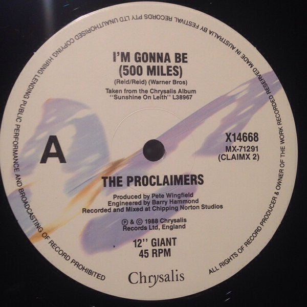 The Proclaimers : I'm Gonna Be (500 Miles) (12", Ltd)
