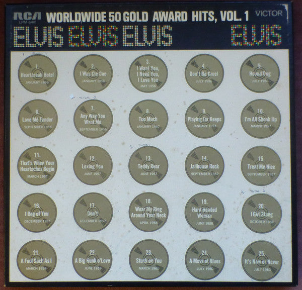 Elvis Presley : Worldwide 50 Gold Award Hits, Vol. 1 (4xLP, Comp, Mono + Box)