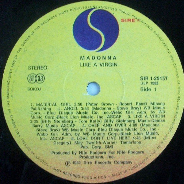 Madonna : Like A Virgin (LP, Album)