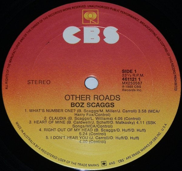 Boz Scaggs : Other Roads (LP, Album)