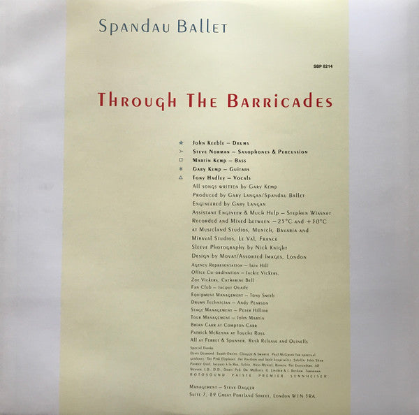 Spandau Ballet : Through The Barricades (LP, Album)