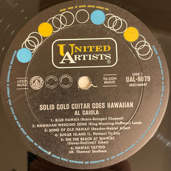 Al Caiola : Solid Gold Guitar Goes Hawaiian (LP, Album, Mono)