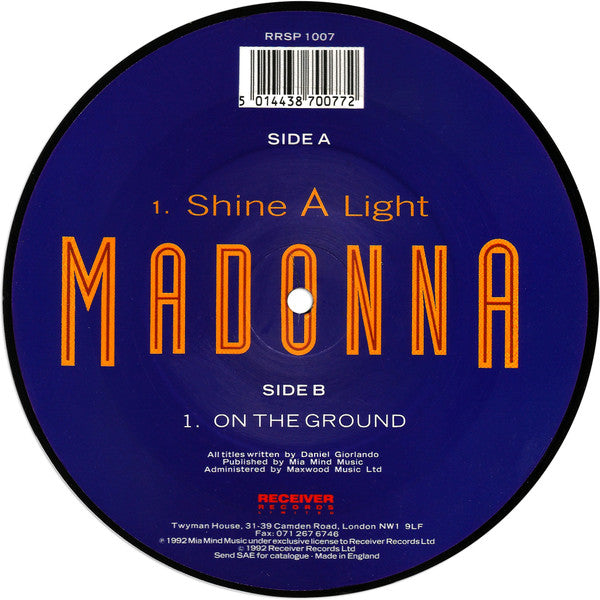Madonna : Shine A Light (7", Pic)