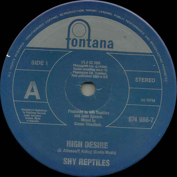 Shy Reptiles : High Desire (7", Single)